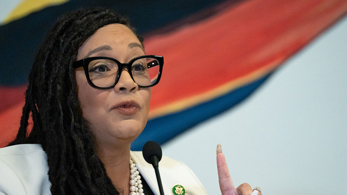 Congresswoman Nikema Williams gives opening remarks at a Black voters leadership panel at the Arizona Black Chamber of Commerce on July 19, 2024, in Scottsdale.